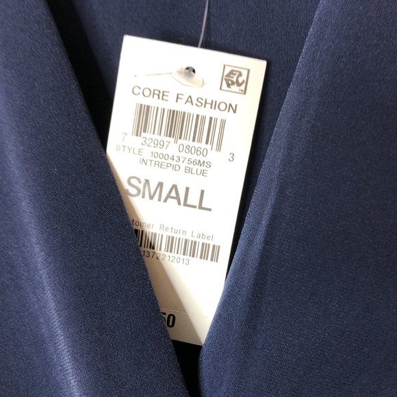 NWT Charter Club Faux Wrap Stretch Dress Blue Small S New with Tags NWT - Picture 3 of 10